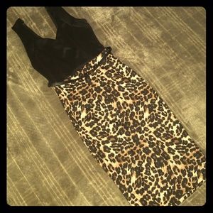 Small cheetah pencil dress